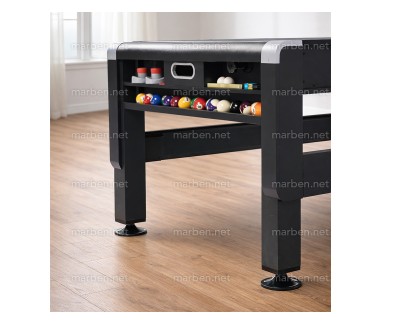 Mesa 3 en 1 SW Giratoria Air-Hockey, Billar, Ping-Pong,  (Negra, paño azul)